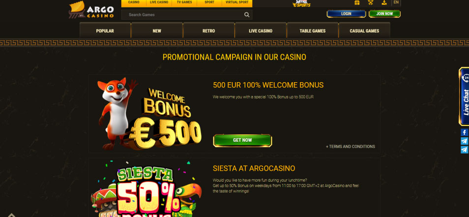 Argo Casino главная